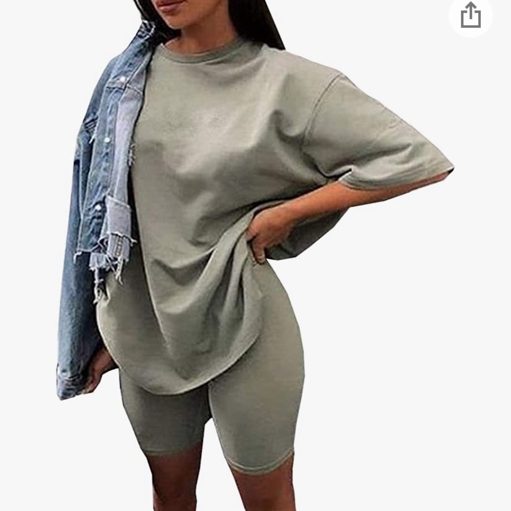 Two Piece Biker Short Set